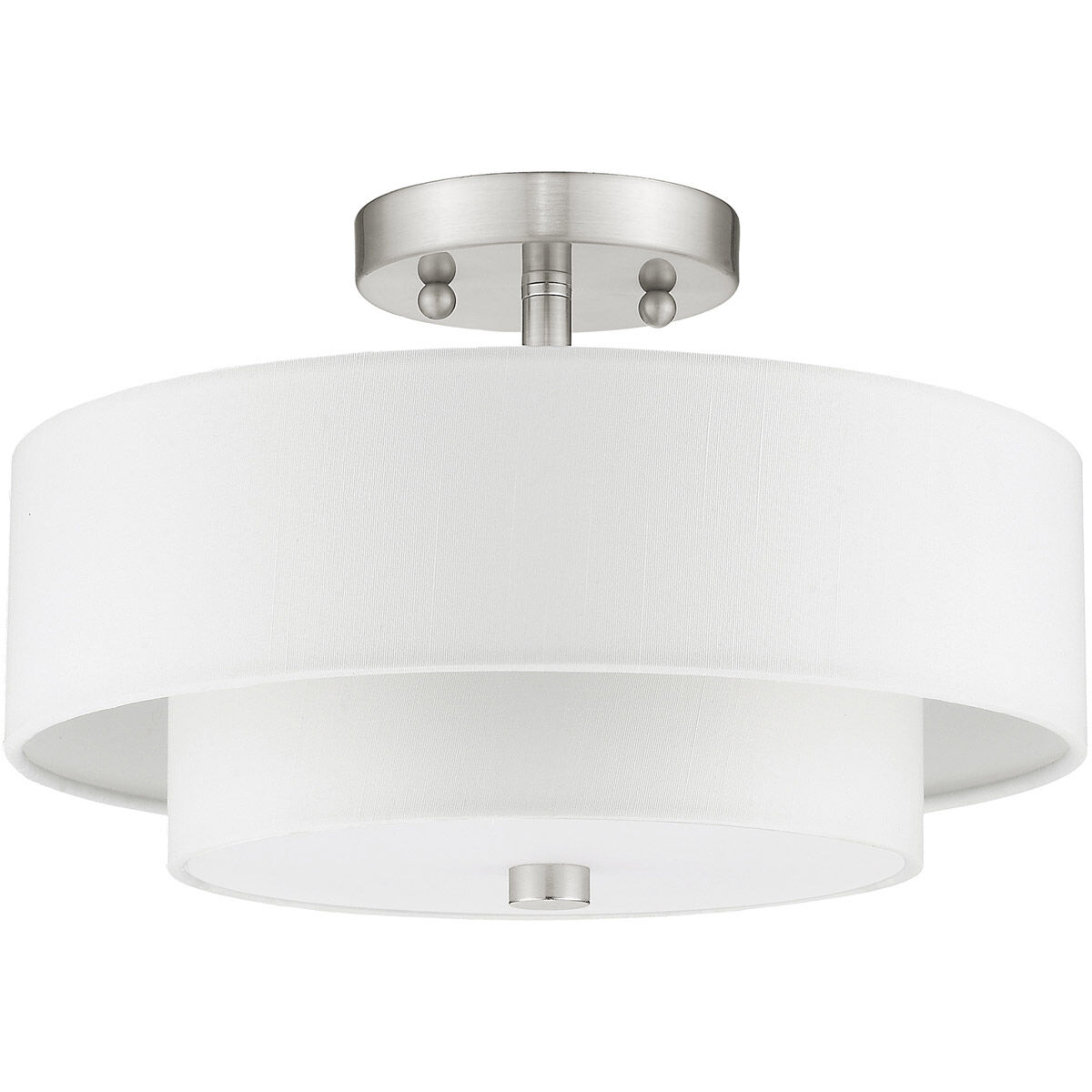 Claremont 2 Light 13 inch Brushed Nickel Semi-Flush Mount Ceiling Light