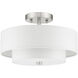 Claremont 2 Light 13 inch Brushed Nickel Semi-Flush Mount Ceiling Light