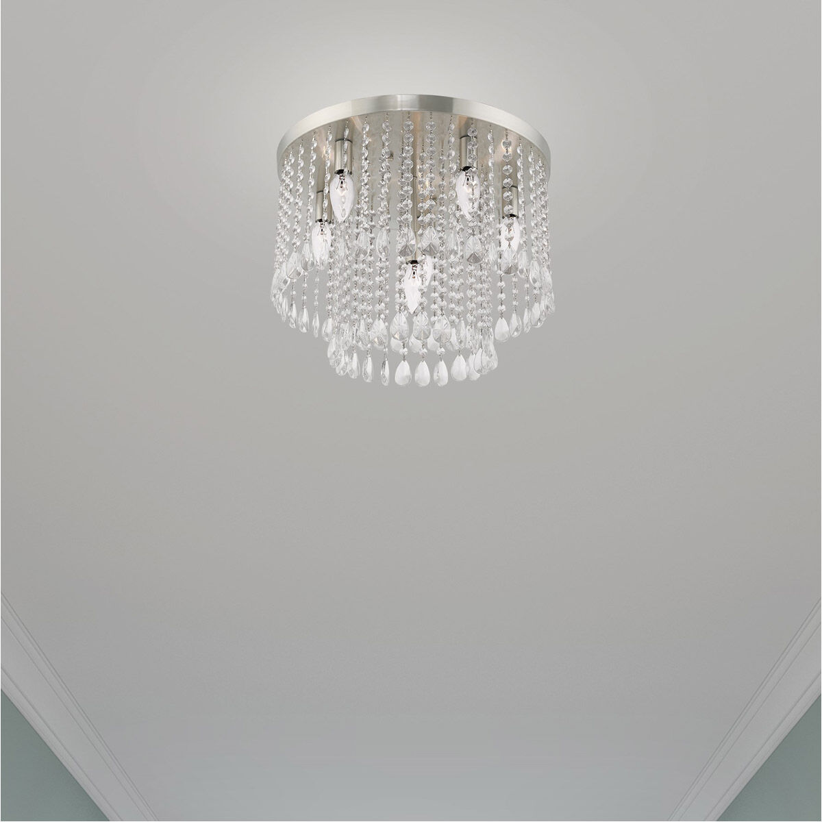 Elizabeth 6 Light 18 inch Brushed Nickel Flush Mount Ceiling Light