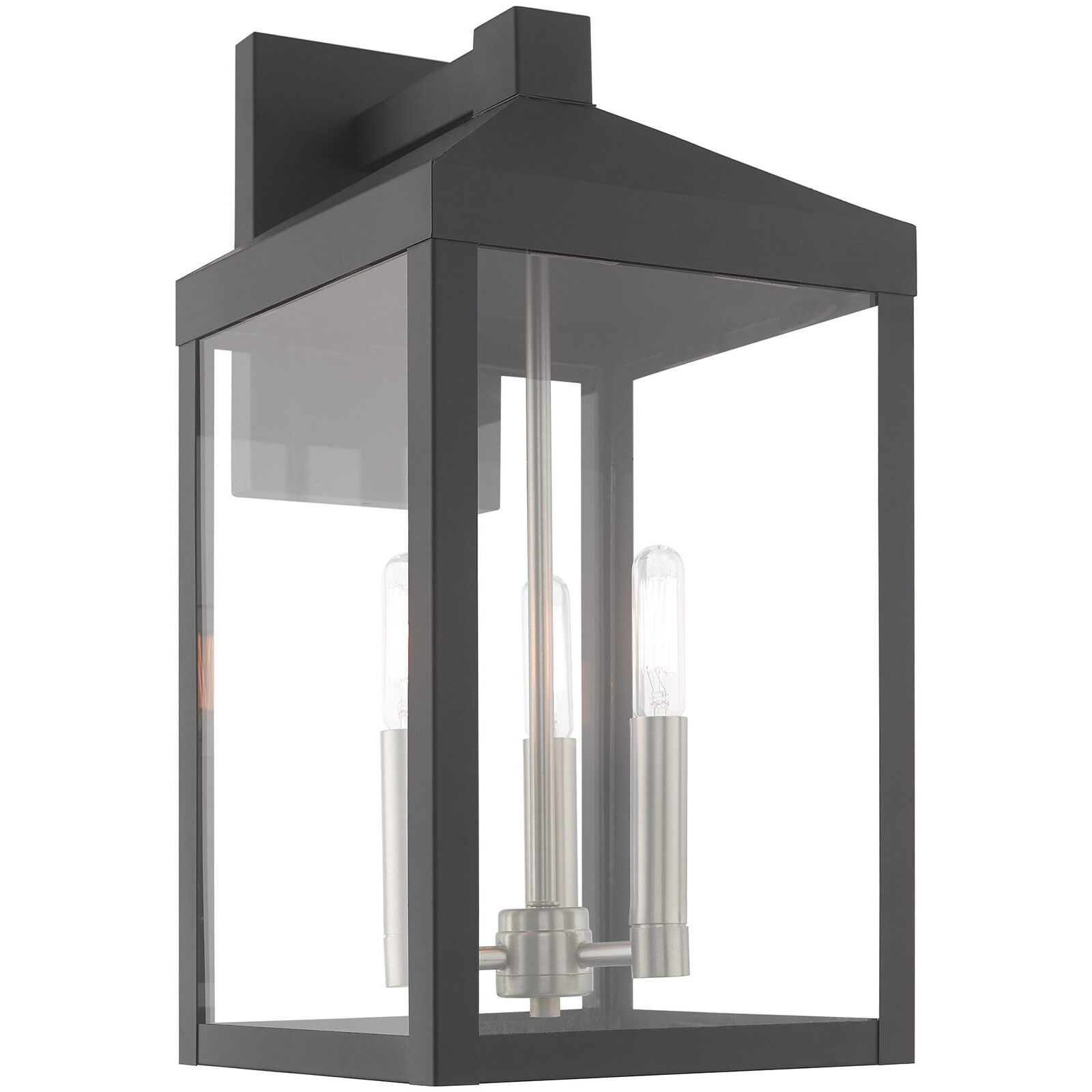 Nyack 3 Light 17.5 inch Scandinavian Gray Outdoor Wall Lantern