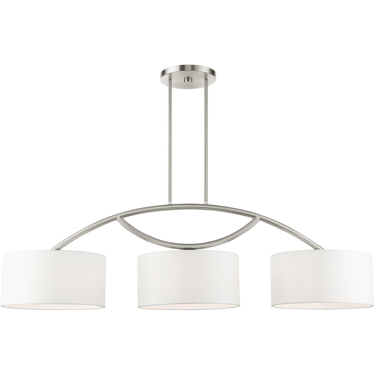 Meridian 3 Light 51 inch Brushed Nickel Linear Chandelier Ceiling Light