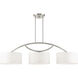 Meridian 3 Light 51 inch Brushed Nickel Linear Chandelier Ceiling Light