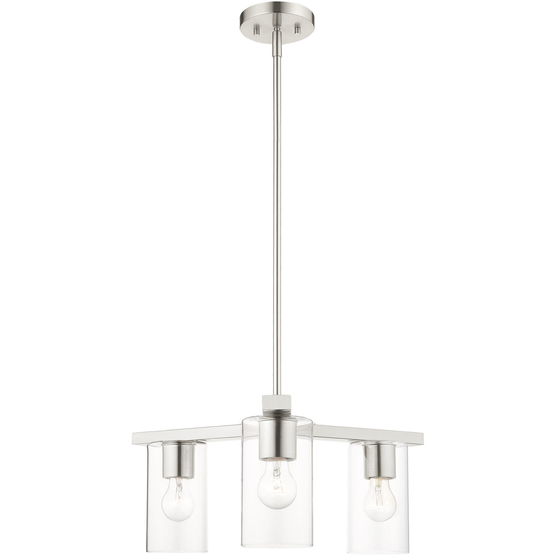 Zurich 3 Light 21 inch Brushed Nickel Chandelier Ceiling Light