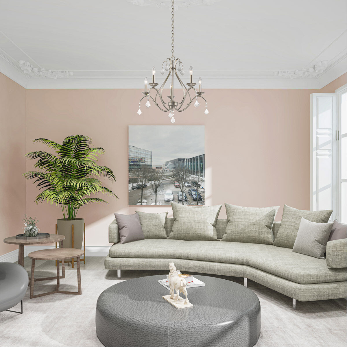 Caterina 5 Light 24 inch Brushed Nickel Chandelier Ceiling Light