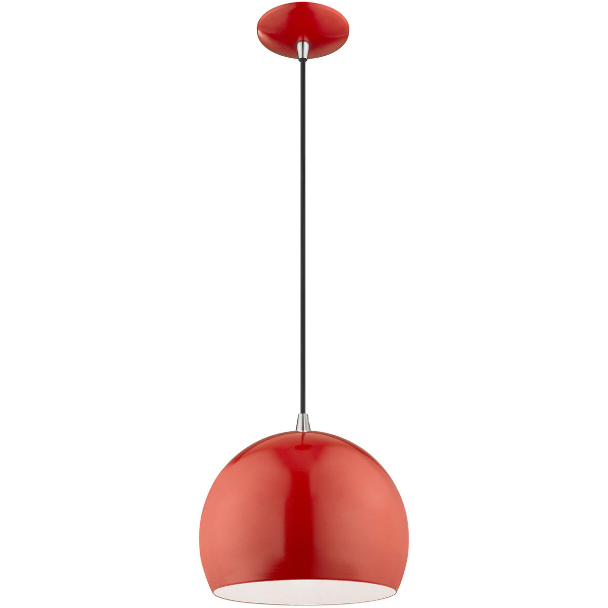 Allison 1 Light 10 inch Shiny Red Mini Pendant Ceiling Light