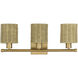 Weavington 3 Light 23.5 inch Antique Gold Leaf Vanity Wall Sconce Wall Light