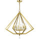 Diamond 8 Light 28 inch Polished Brass Chandelier Ceiling Light