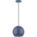 Kuppola 9.25 inch Ocean Blue with Brushed Nickel Accents Pendant Ceiling Light, Globe