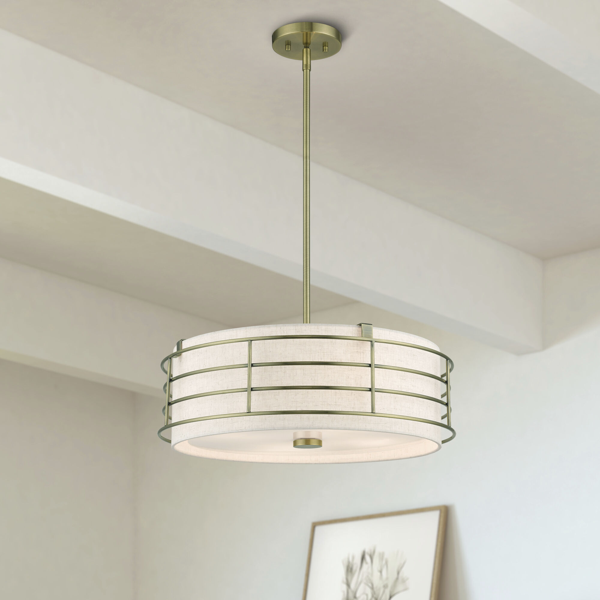 Blanchard 4 Light 20 inch Antique Brass Pendant Chandelier Ceiling Light