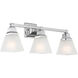Mission 3 Light 25 inch Polished Chrome Bath Vanity Wall Light