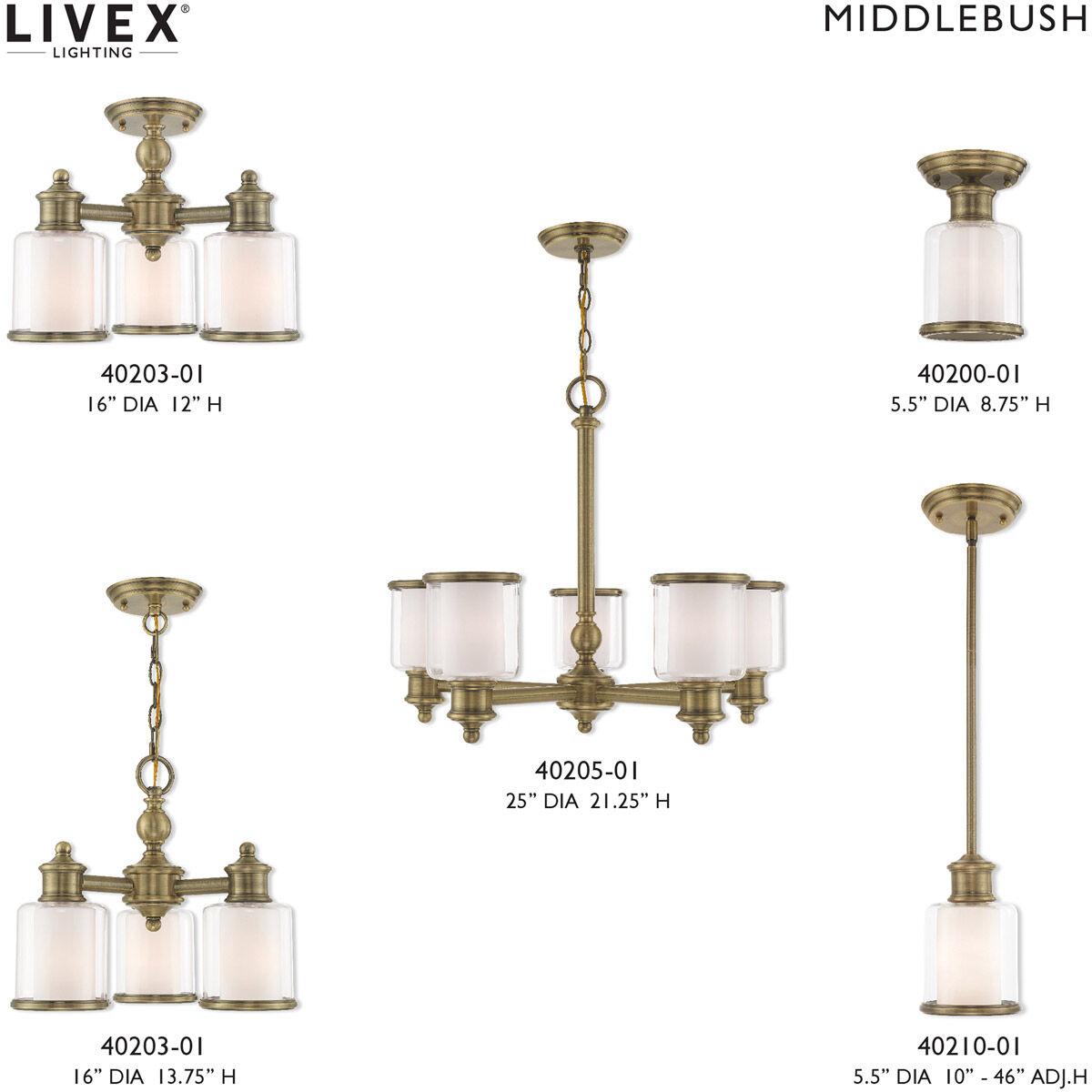 Middlebush 1 Light 6 inch Antique Brass Mini Pendant Ceiling Light