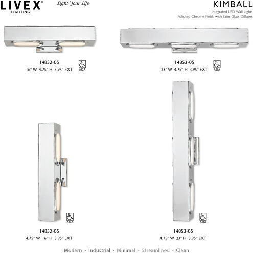 Kimball LED 23 inch Polished Chrome ADA Bath Vanity Wall Light