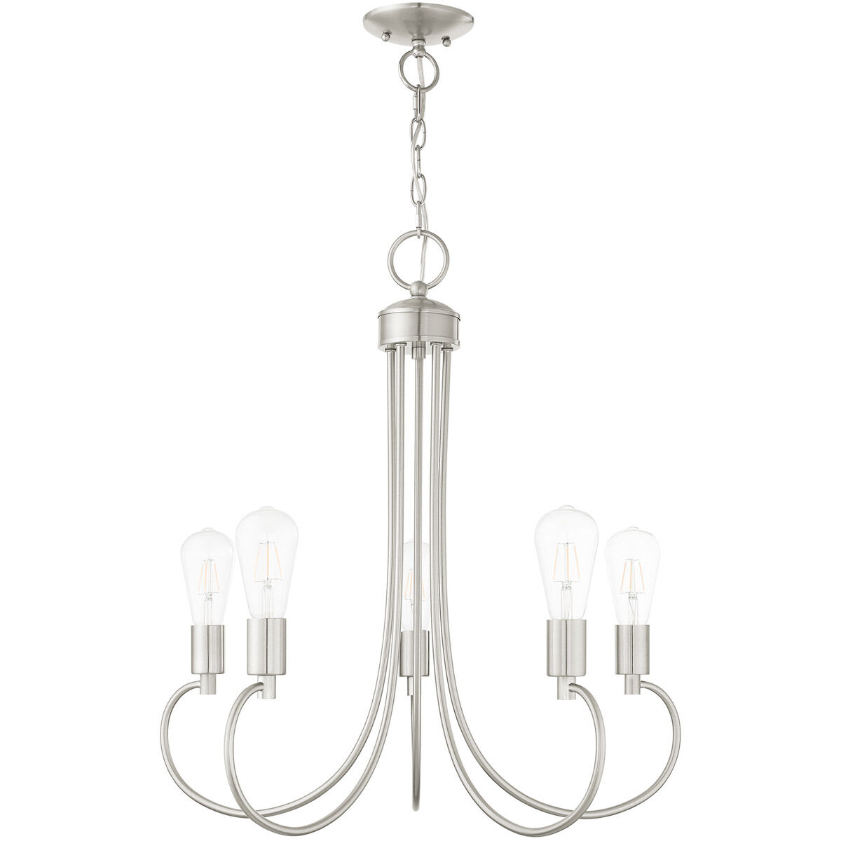 Bari 5 Light 25 inch Brushed Nickel Chandelier Ceiling Light