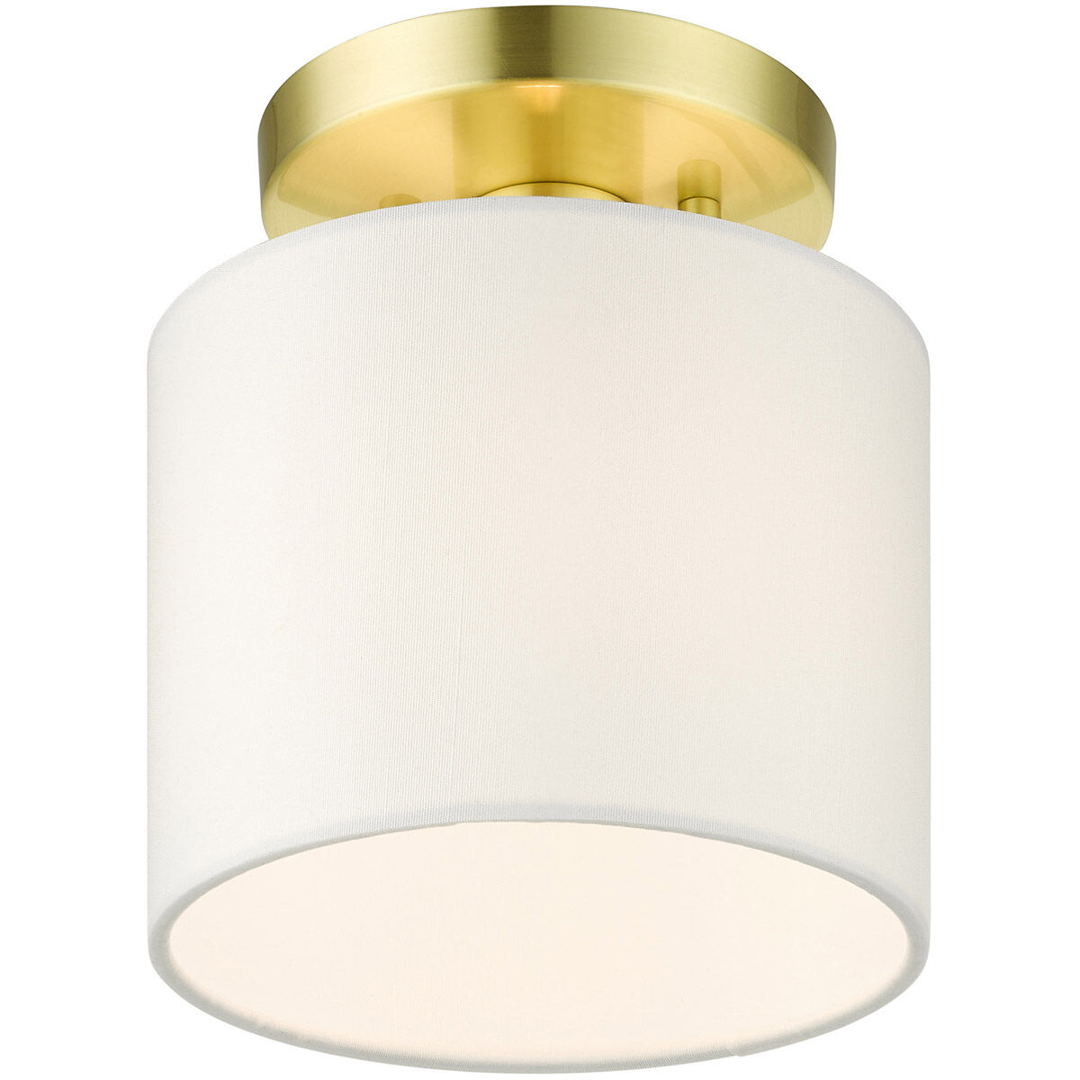 Meridian 1 Light 7 inch Satin Brass Semi Flush Ceiling Light