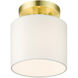 Meridian 1 Light 7 inch Satin Brass Semi Flush Ceiling Light