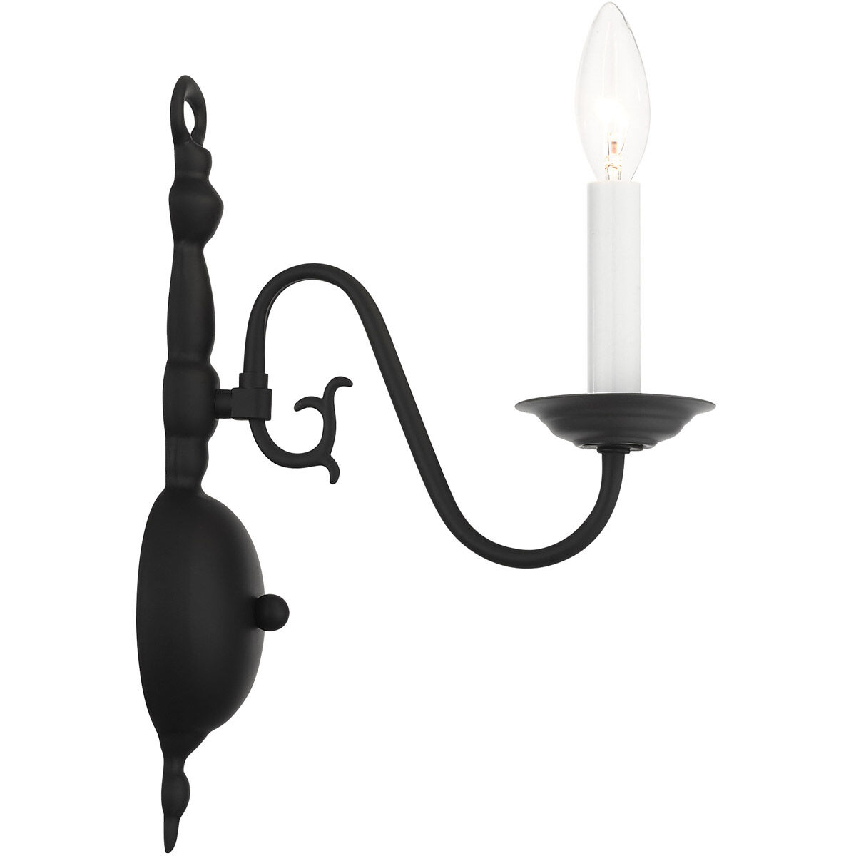 Williamsburg 1 Light 4 inch Black Sconce Wall Light