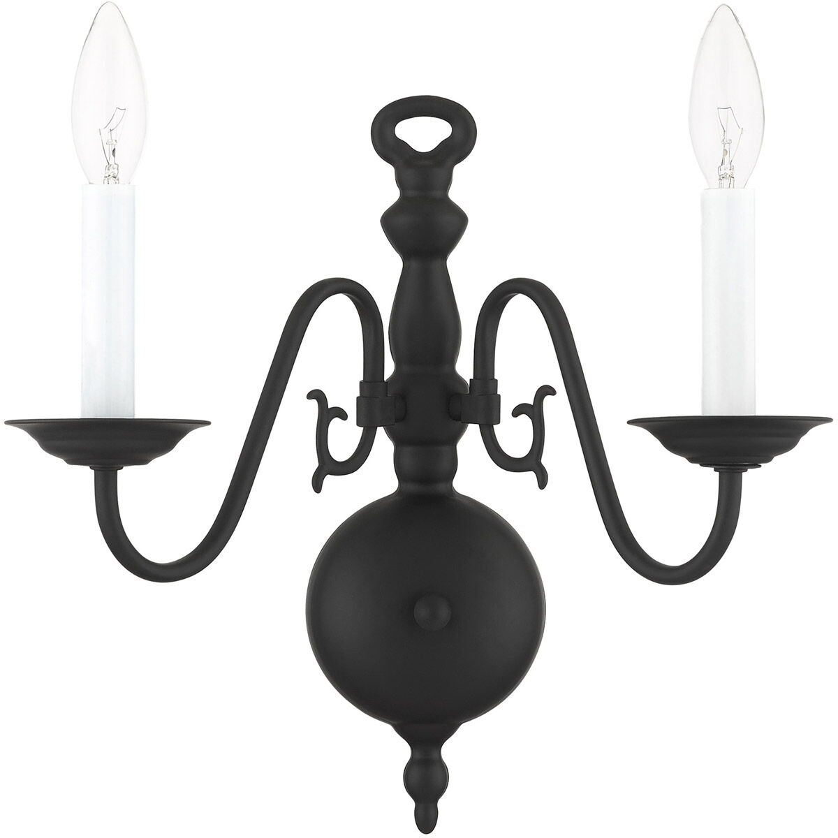 Williamsburg 2 Light 13 inch Black Sconce Wall Light