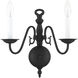 Williamsburg 2 Light 13 inch Black Sconce Wall Light