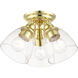 Montgomery 3 Light 14 inch Polished Brass Semi-Flush Ceiling Light