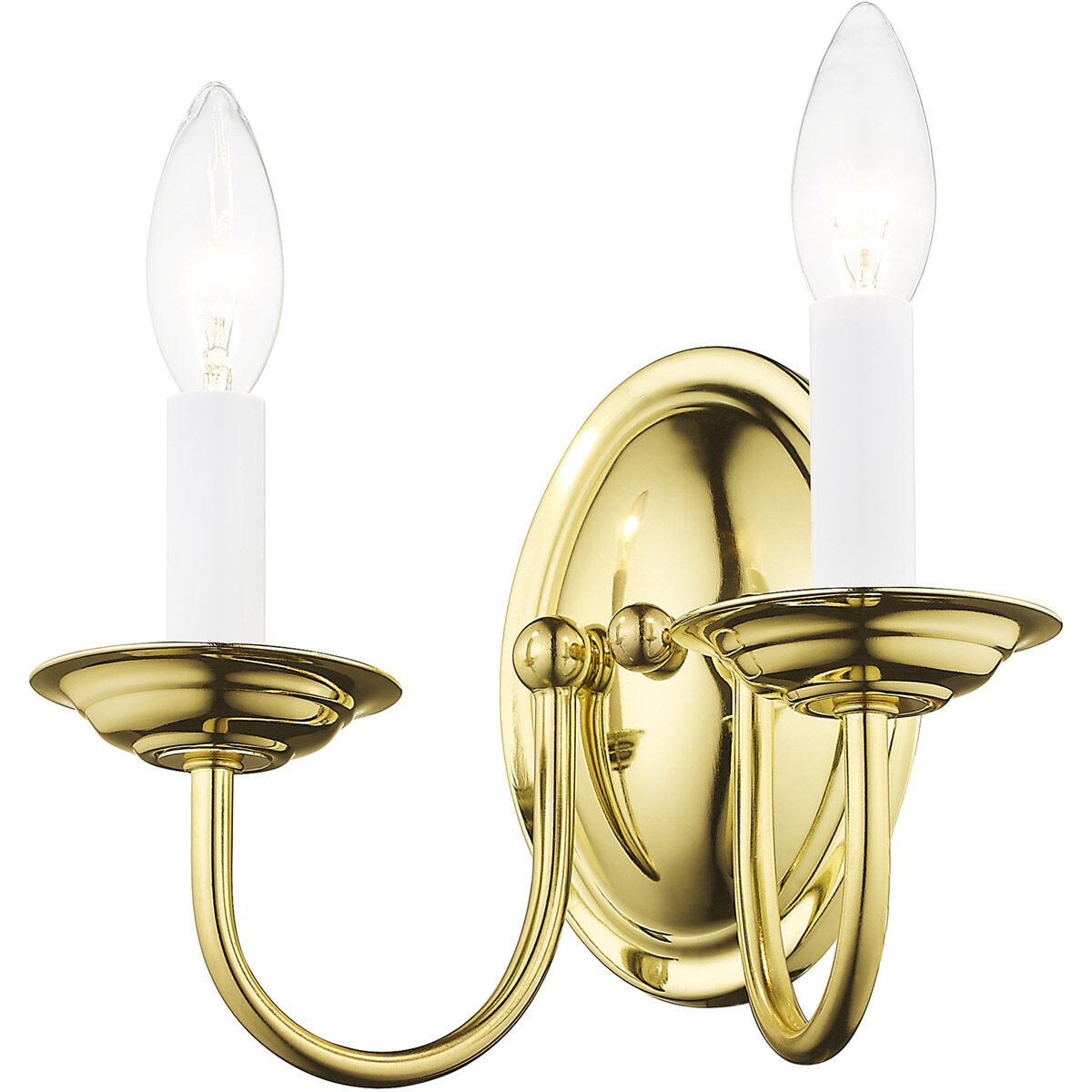 Home Basics 2 Light 10 inch Polished Brass Wall Sconce Wall Light