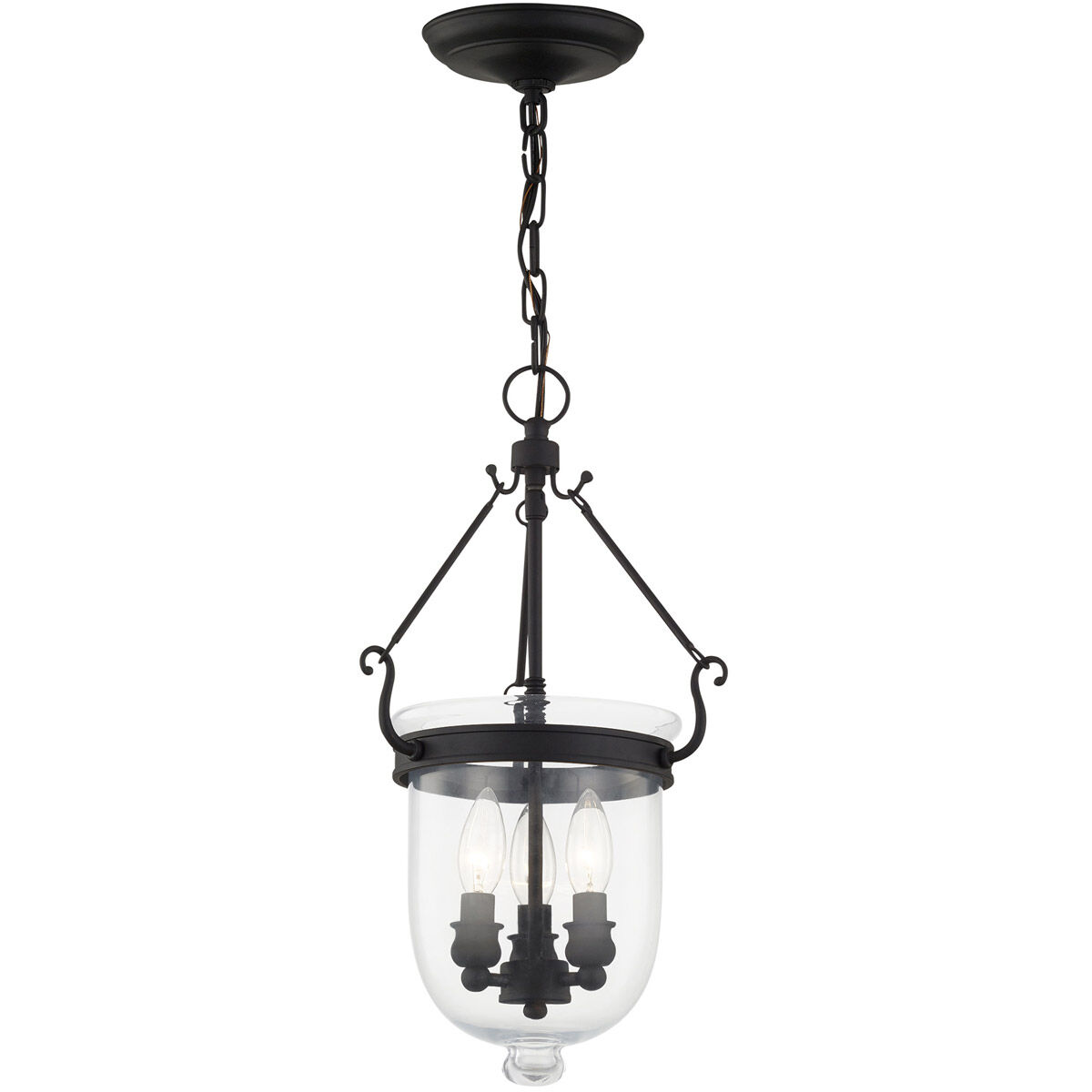 Jefferson 3 Light 10 inch Black Chain Lantern