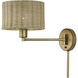 Weavington 15.5 inch 40.00 watt Antique Gold Leaf Swing Arm Wall Lamp Wall Light