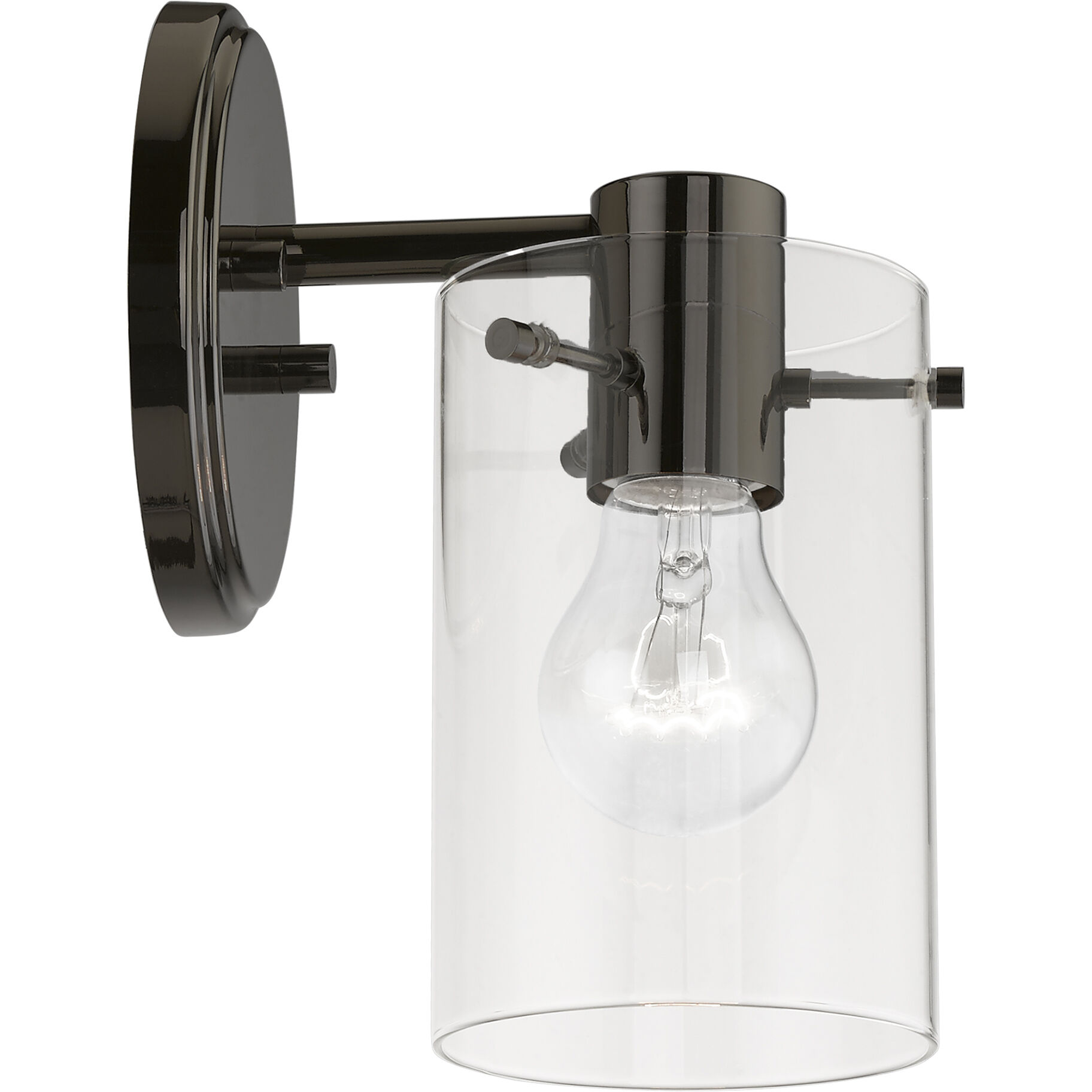 Munich 1 Light 5 inch Black Chrome Single Sconce Wall Light, Single