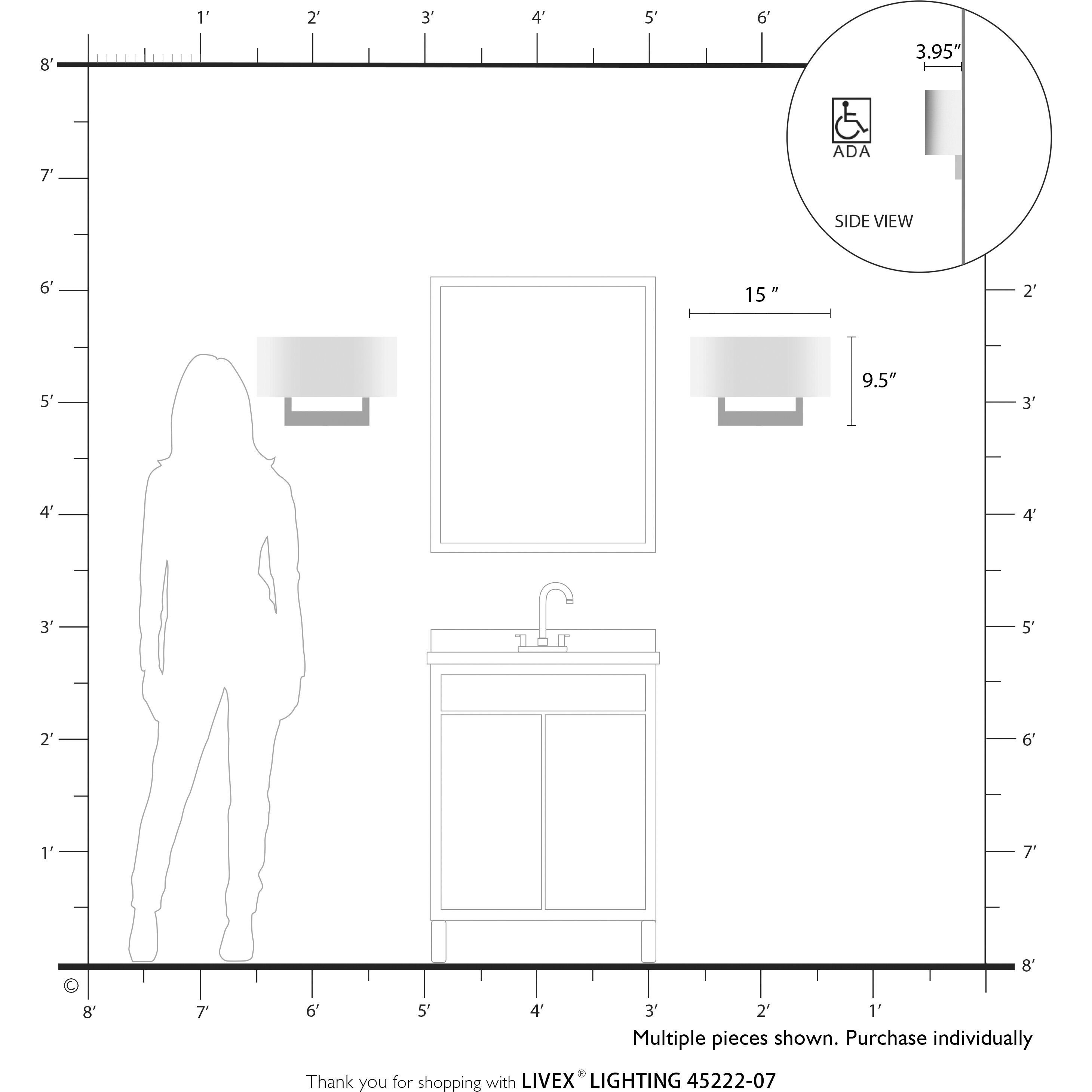 Allison 2 Light 15 inch Bronze ADA Wall Sconce Wall Light, Large