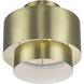 Zolana 2 Light 12 inch Antique Brass Medium Semi-Flush Ceiling Light, Medium