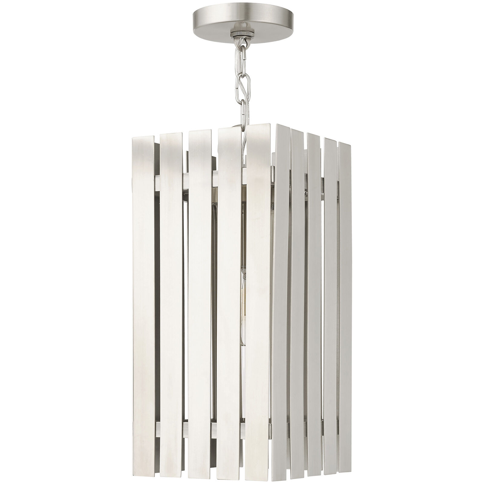 Greenwich 1 Light 8 inch Brushed Nickel Outdoor Pendant Lantern