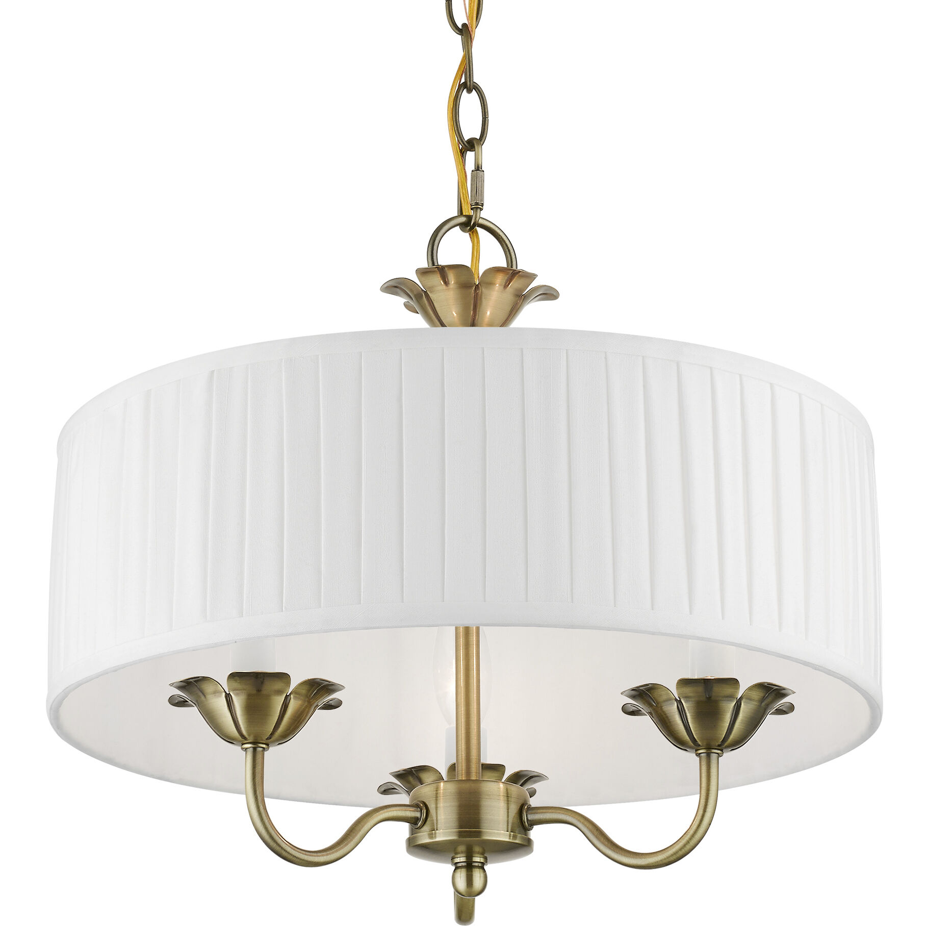 Edinburgh 3 Light 16 inch Antique Brass Pendant Chandelier Ceiling Light