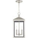 Nyack 3 Light 8.25 inch Brushed Nickel Outdoor Pendant Lantern