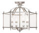 Livingston 4 Light 16 inch Brushed Nickel Convertible Pendant/Ceiling Mount Ceiling Light