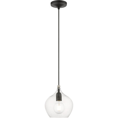 Aldrich 1 Light 8 inch Black with Brushed Nickel Accent Pendant Ceiling Light