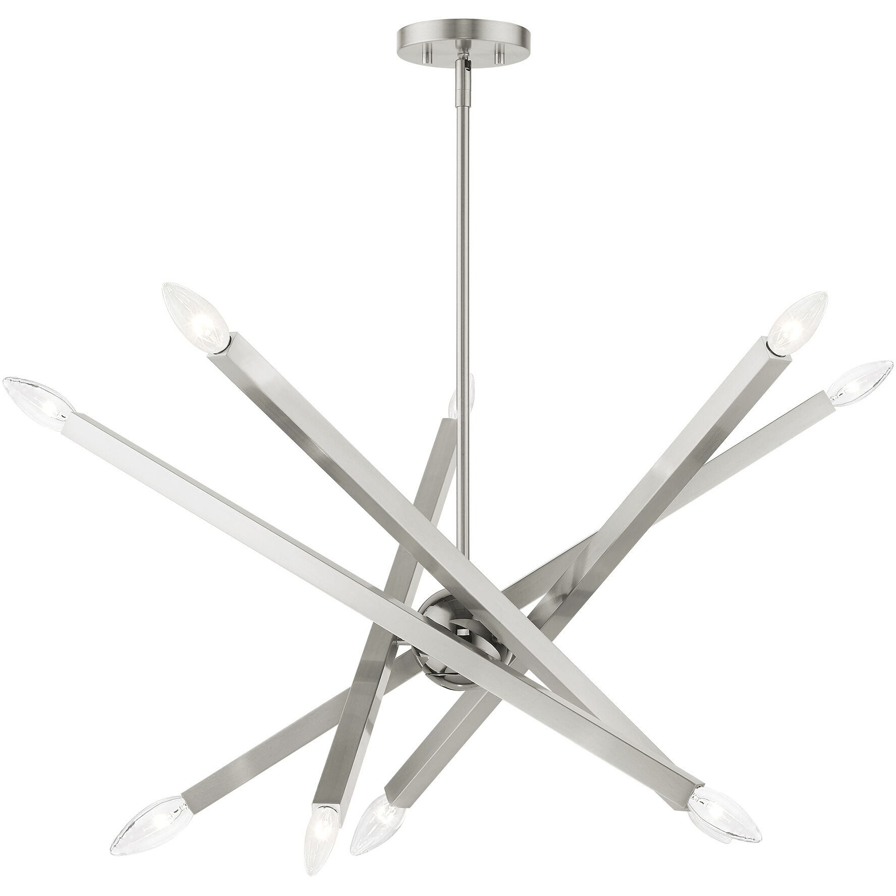 Monaco 10 Light 32 inch Brushed Nickel Chandelier Ceiling Light