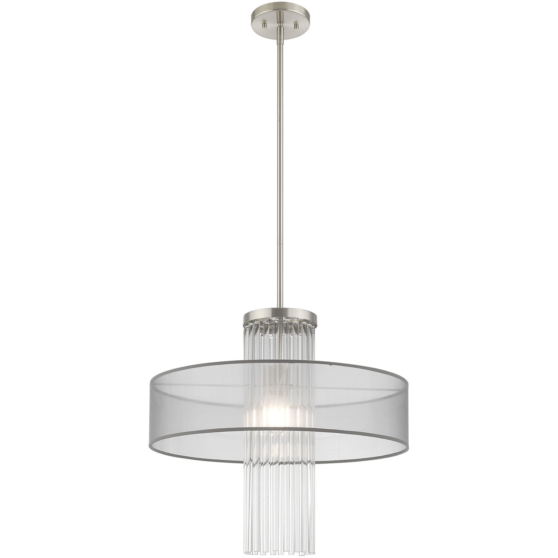 Alexis 1 Light 20 inch Brushed Nickel Pendant Chandelier Ceiling Light