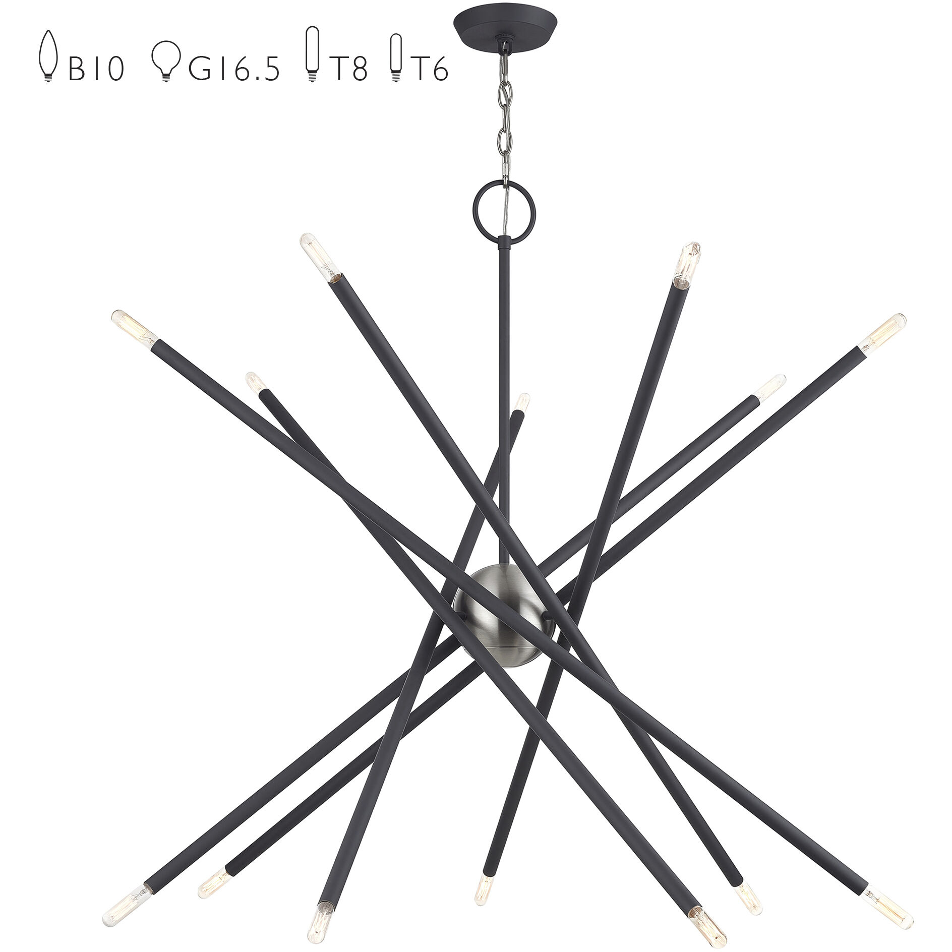 Soho 14 Light 40 inch Scandinavian Gray with Brushed Nickel Accents Foyer Chandelier Ceiling Light