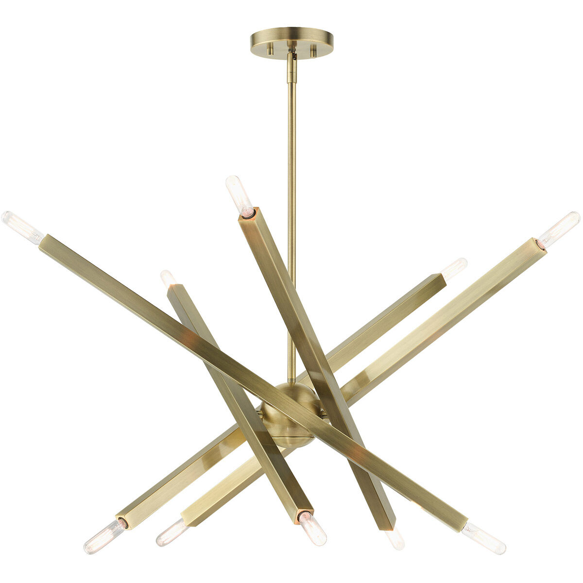 Monaco 10 Light 32 inch Antique Brass Chandelier Ceiling Light