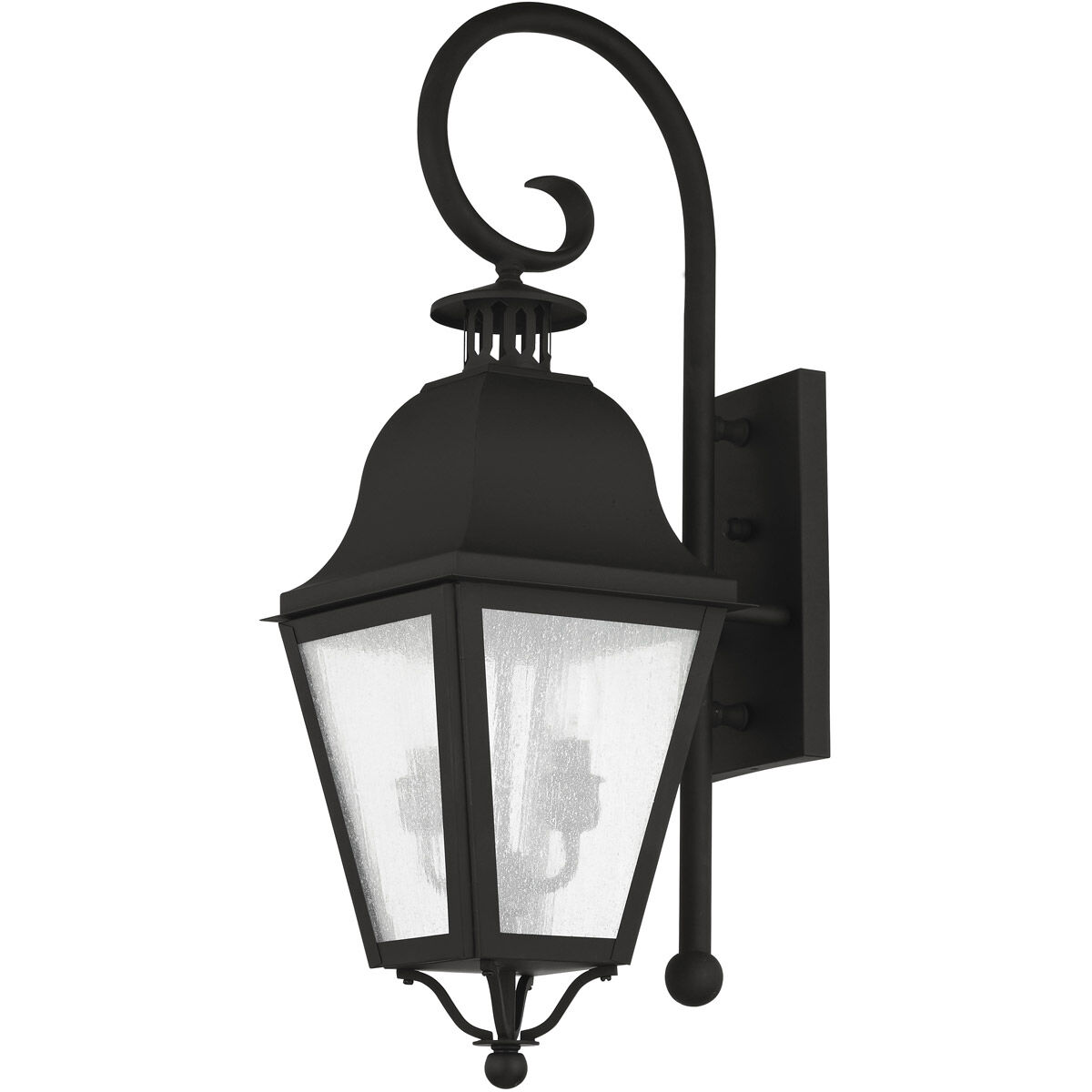 Amwell 2 Light 24.75 inch Black Outdoor Wall Lantern