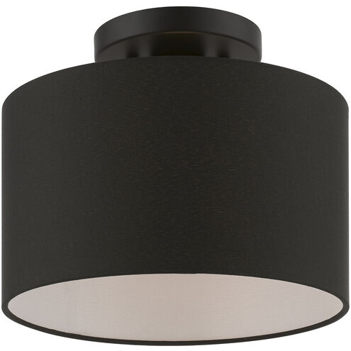Bainbridge 1 Light 10 inch Black Small Semi-Flush Ceiling Light, Small