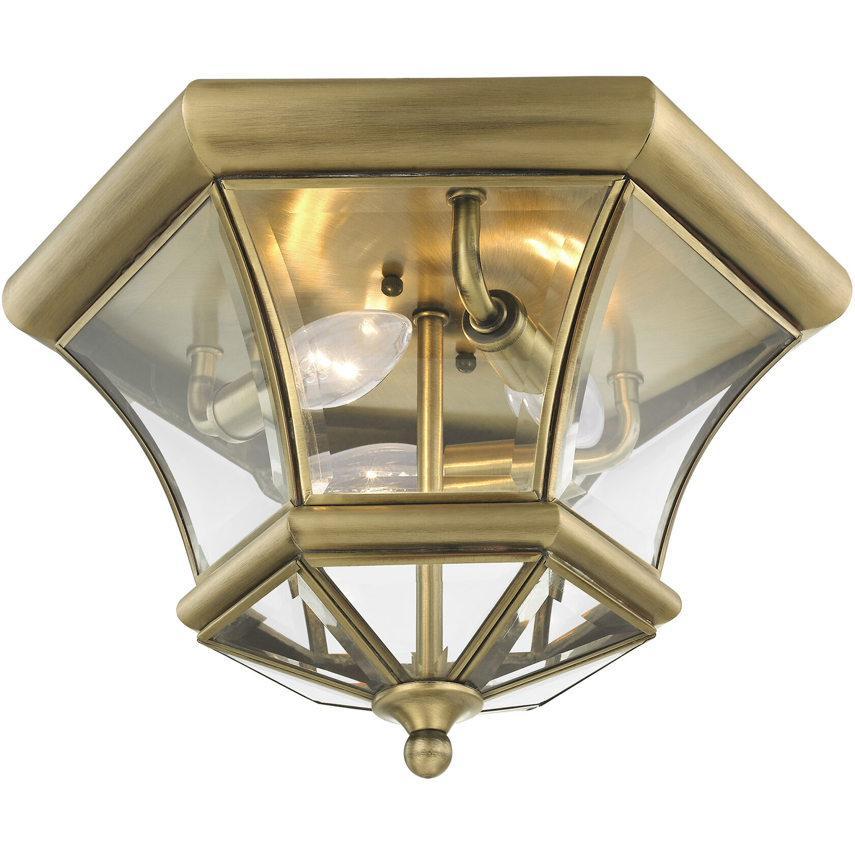 Monterey/Georgetown 3 Light 13 inch Antique Brass Outdoor Ceiling Mount