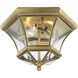 Monterey/Georgetown 3 Light 13 inch Antique Brass Outdoor Ceiling Mount