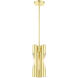 Acra 3 Light 6 inch Satin Brass Pendant Chandelier Ceiling Light