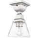 Mission 1 Light 5 inch Polished Chrome Flush Mount Ceiling Light
