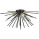 Tribeca 4 Light 25 inch Shiny Black with Polished Brass Accents Flush Mount Ceiling Light, Large