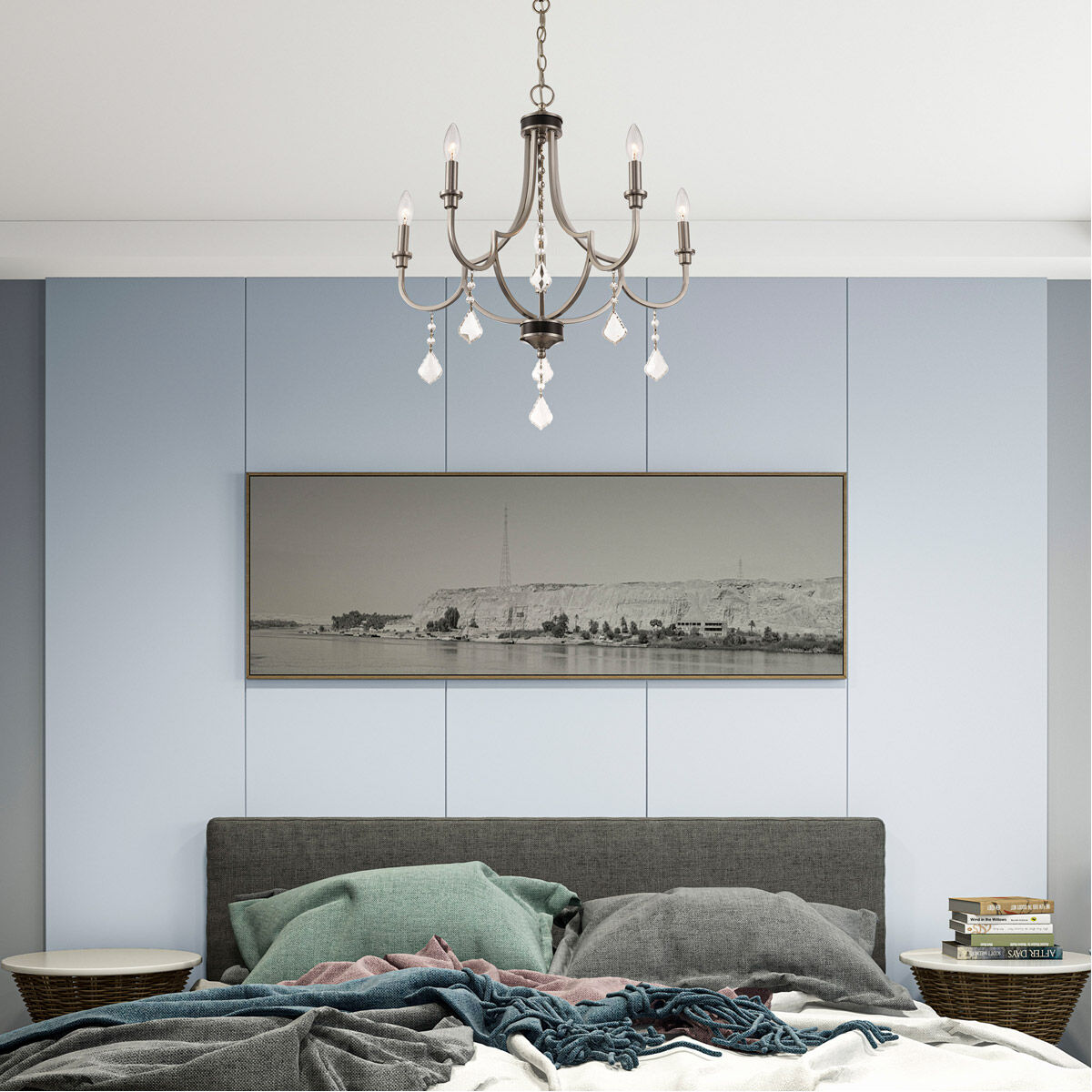 Glendale 5 Light 25 inch Brushed Nickel Chandelier Ceiling Light