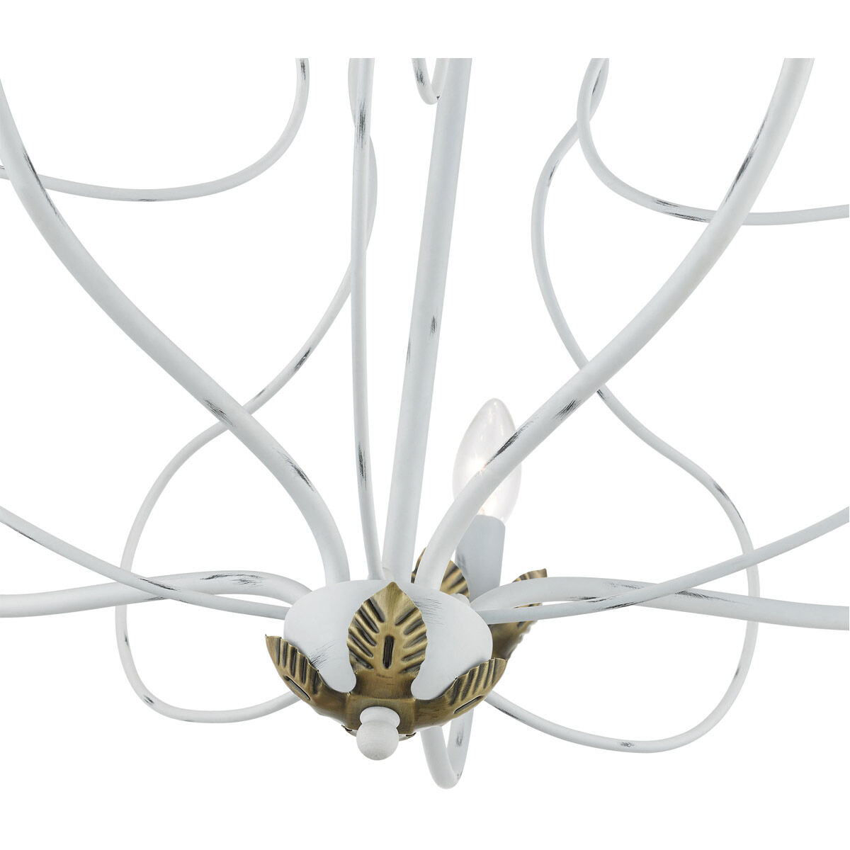 Katarina 5 Light 23 inch Antique White with Antique Brass Accents Chandelier Ceiling Light