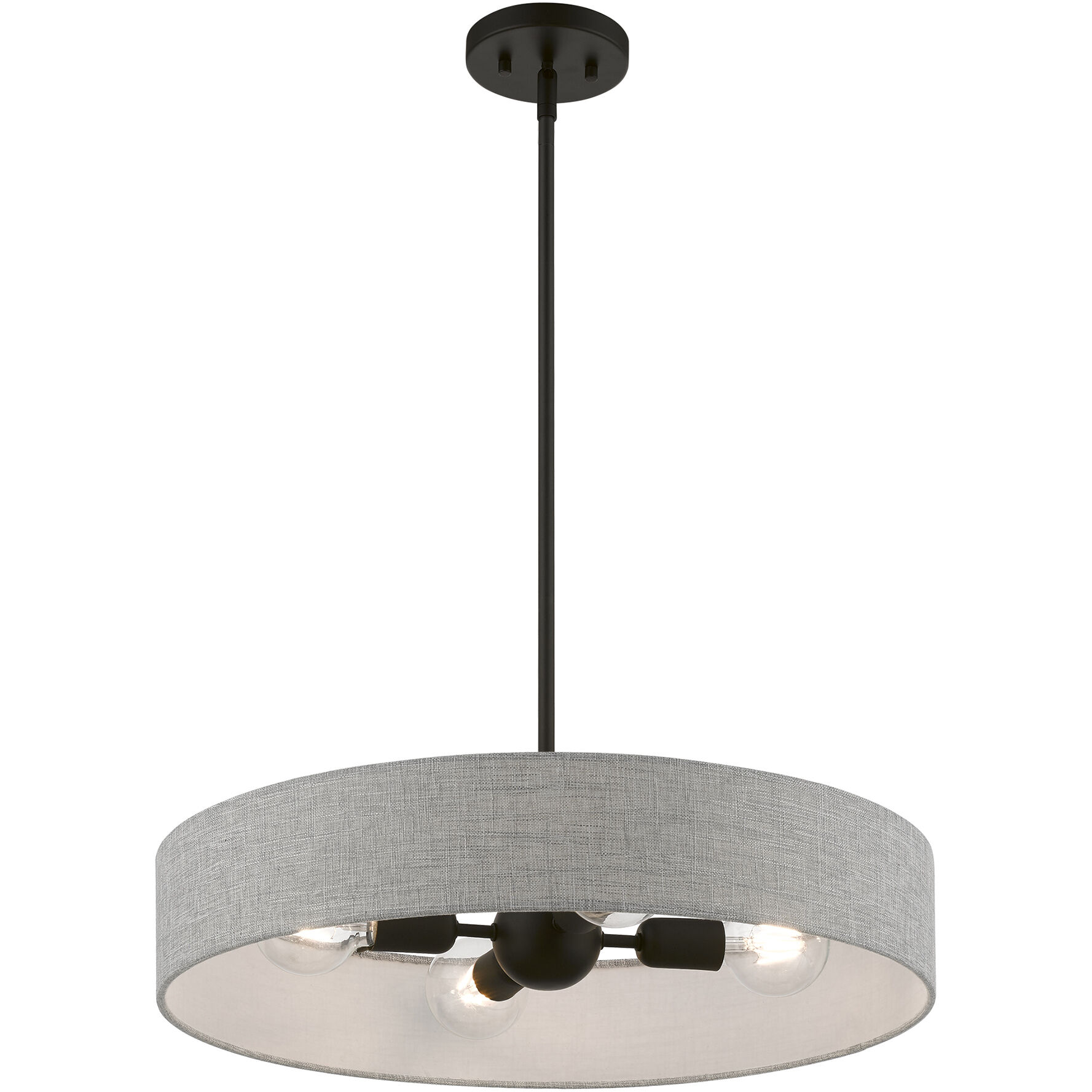 Elmhurst 4 Light 22 inch Black Pendant Ceiling Light, Medium, Drum