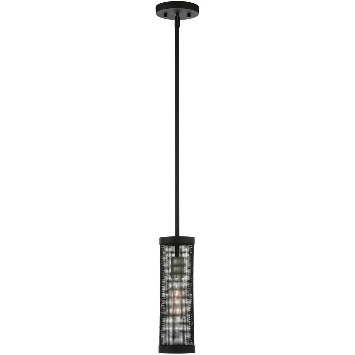 Industro 1 Light 5 inch Black with Brushed Nickel Accents Pendant Ceiling Light