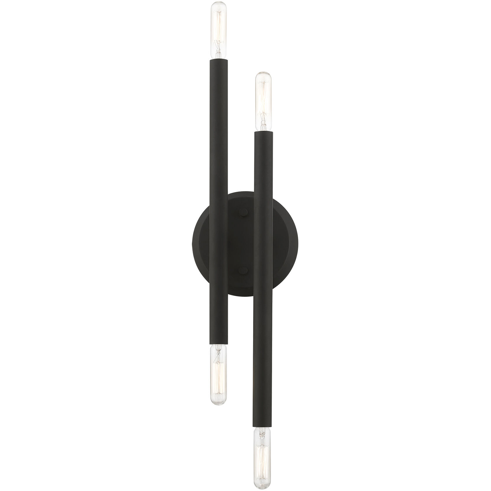 Soho 4 Light 5 inch Black with Brushed Nickel Accents ADA Sconce Wall Light